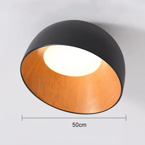 Nordic Led Ceiling Lights for Dining Room Cabinets Bedroom Ceiling Lamp Black and White Wood Grain Home Decor Light Fixture